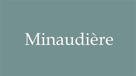 pronounced minaudière in french.